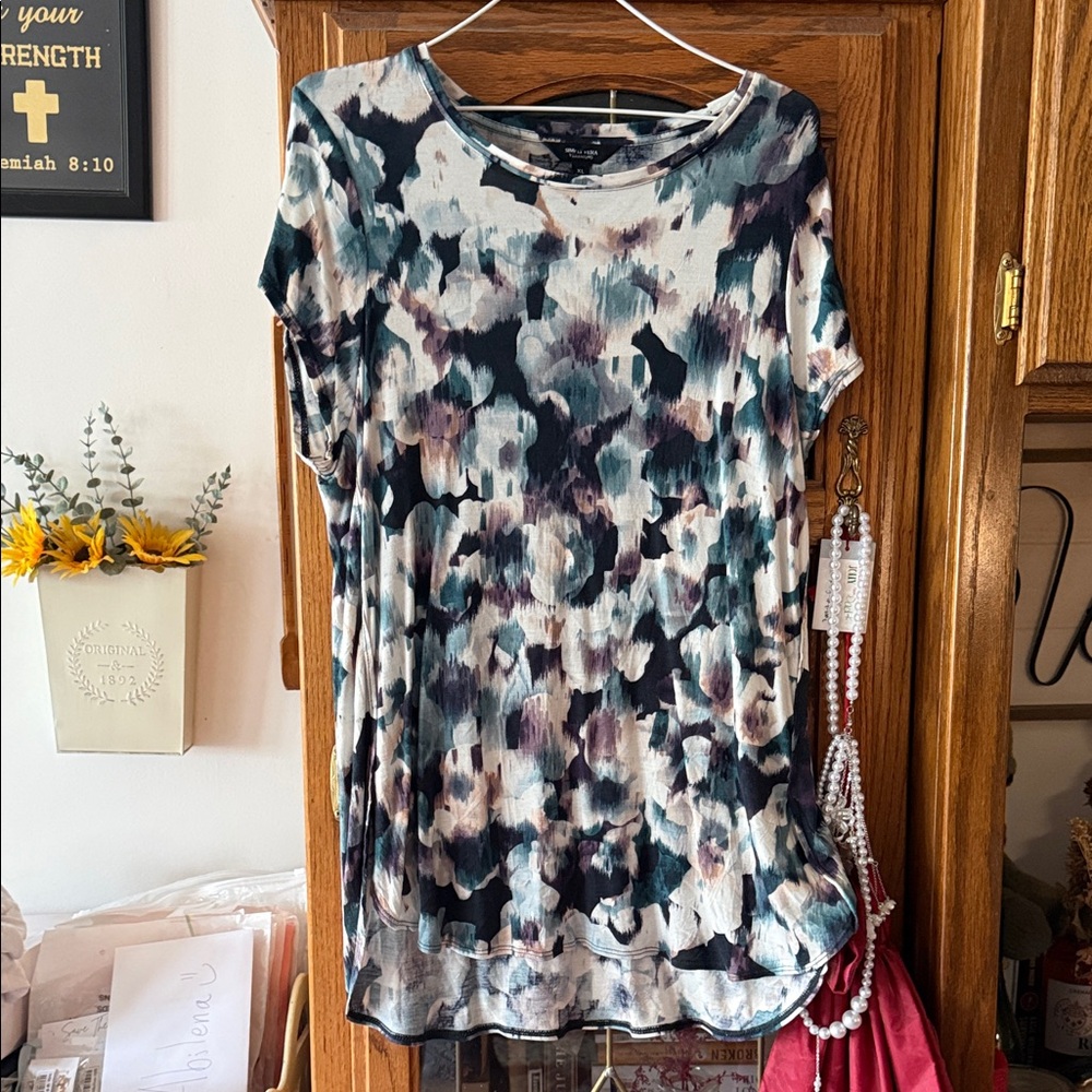Simply Vera Vera Wang Abstract Print Short Sleeve Top